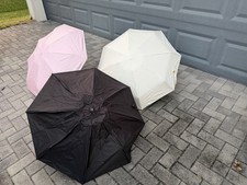 Compact Umbrella 37 Rhinestone Bling UPF50 , Colors Pink, White, Black NEW