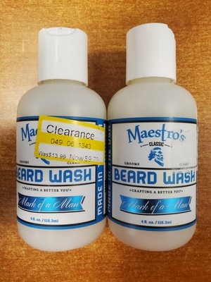 2 Pack: Maestro's Classic Beard Wash Mark of a Man Blend 4 oz. ea. (5065) W2C