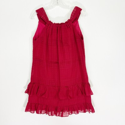 La Vie Rebecca Taylor Celia Check Halter Mini Dress in Red Currant Size Small