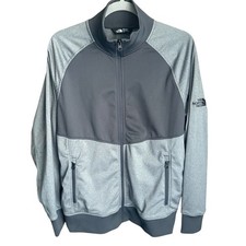 The North Face Men s Medium Full Zip Sweater Jacket Gray Fleece Athletic Outdoor