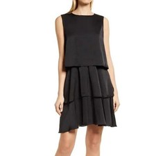 Sam Edelman Tiered Shift Dress 12 *Black* NWT! MSRP $98