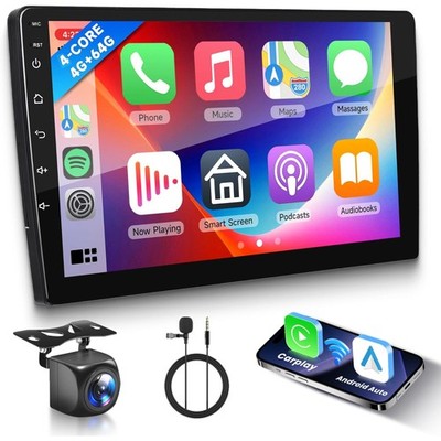 9'' Android 15 Doppel 2DIN Autoradio Apple Carplay GPS Navi Bluetooth WiFi 4+64GB