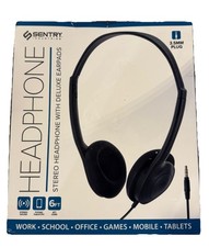 Sentry HS417 Stereo Headphones Deluxe Earpads 3.5mm Plug 6ft Cord Lightweight