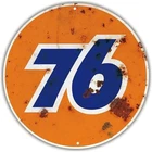 Vintage 76 Gas Oil Aluminum Retro Round Tin Metal Signs Home Décor 8x8