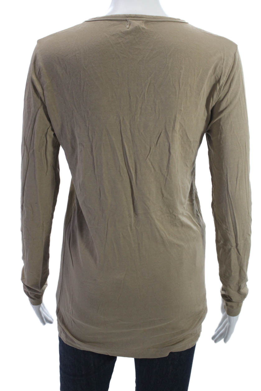 The Simple Folk Womens Basic Beige Long Sleeve T … - image 3