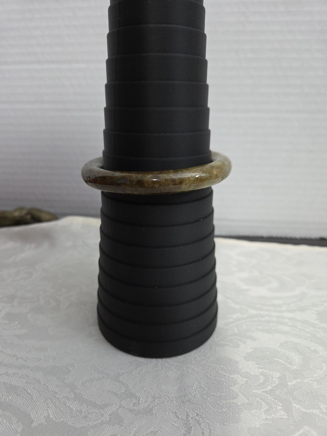 Solid Natural Green jade Stone Bangle Bracelet - image 6