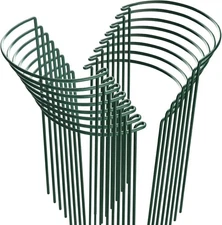 HiGift 16 Pack Plant Support Stakes, Half Round Metal Garden 10W x15.8H 