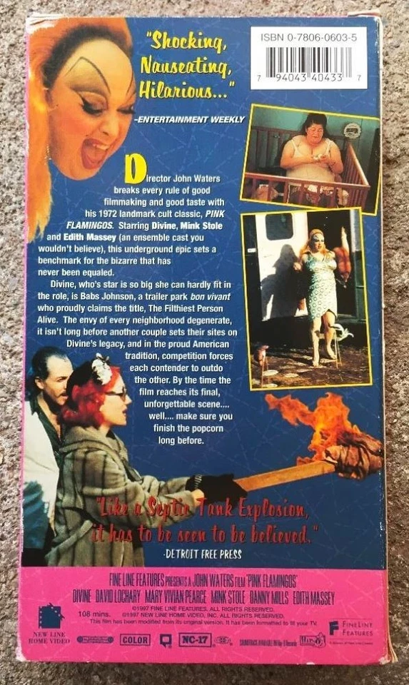 "PINK FLAMINGOS" STARRING DIVINE OOP VHS (1997) .......... FREE SHIPPING - Image 3 of 3