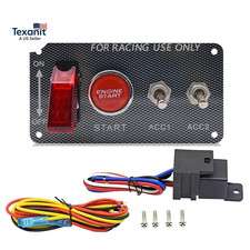 4-In-1 Universal 12V Racing Ignition Switch Panel - Push Button Toggle for Race