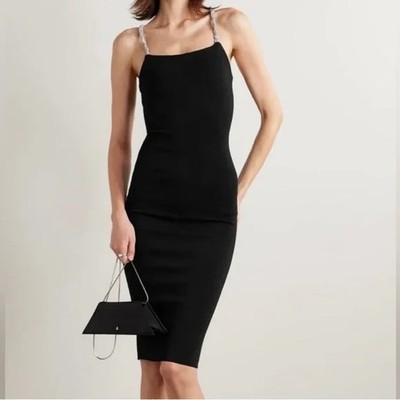 CAMILA COELHO NWT $249 Jude Stretch Knit Crystal Strap Bodycon Dress Size Large