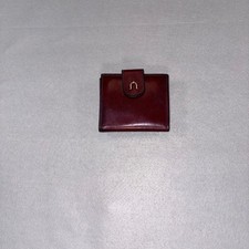Vintage Etienne Aigner Oxblood Burgundy Leather Bi-Fold Kiss Lock Wallet