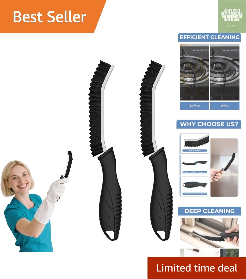 Effortless Cleaning with Ergonomic Crevice Brush – Multi-Purpose Tool (Black,...