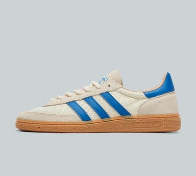 Adidas Men's Handball Spezial Shoes in Cream White and Blue Trainers
