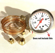 Mechanical Oil Pressure Gauge 72 Inch Copper Line Tubing Install Kit Set Mechanical Oil Pressure Gauge 72 Inch Copper Line Tubing Install Kit Set