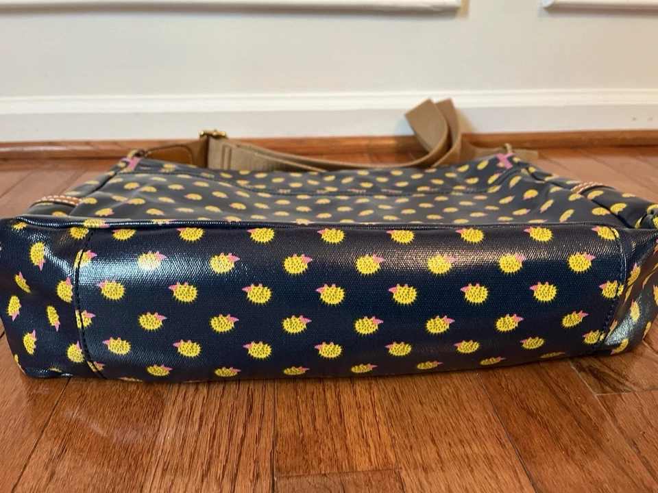 Холщовая сумка-мессенджер Fossil для ноутбука с покрытием, темно-синий еж - Изображение 3 из 4