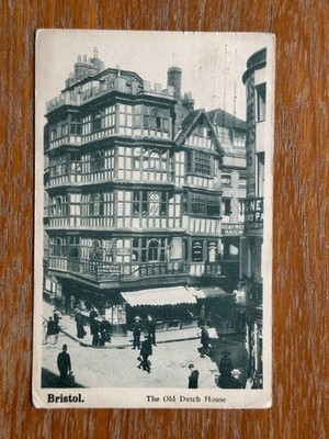 Antike Postkarte Bristol das alte holländische Haus Edwardianische Straßenszene Blitzverlust