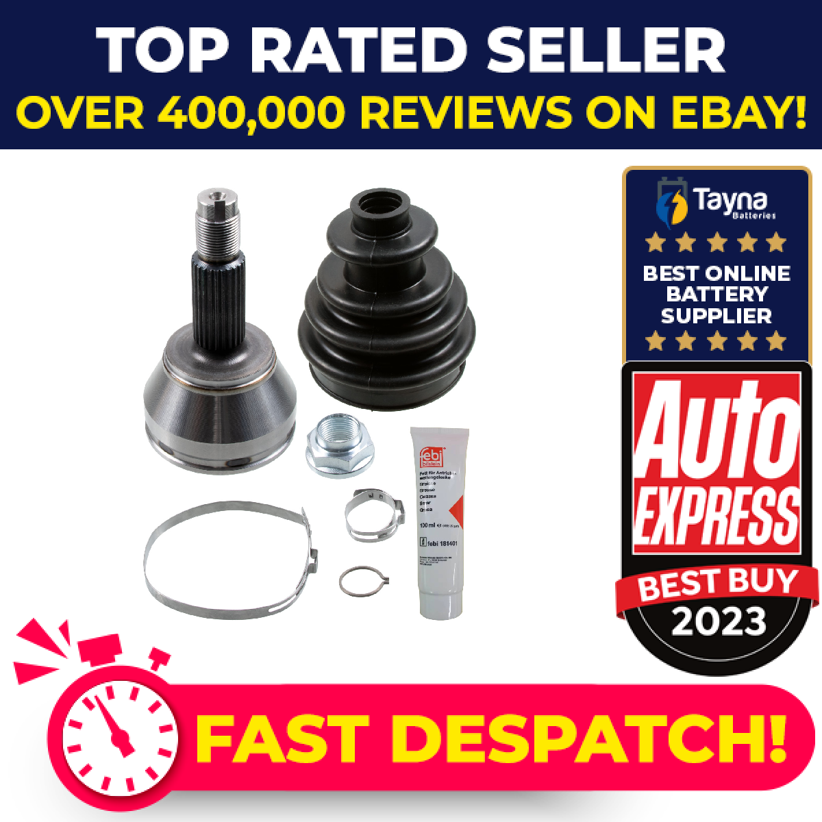 CV Joint fits FORD ESCORT Mk6, Mk7 1.3 Front Outer 95 to 99 C.V. Driveshaft Febi