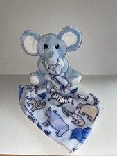 LITTLE BEGINNINGS BLUE ELEPHANT LION ZEBRA RHINO SECURITY BLANKET LOVEY B1