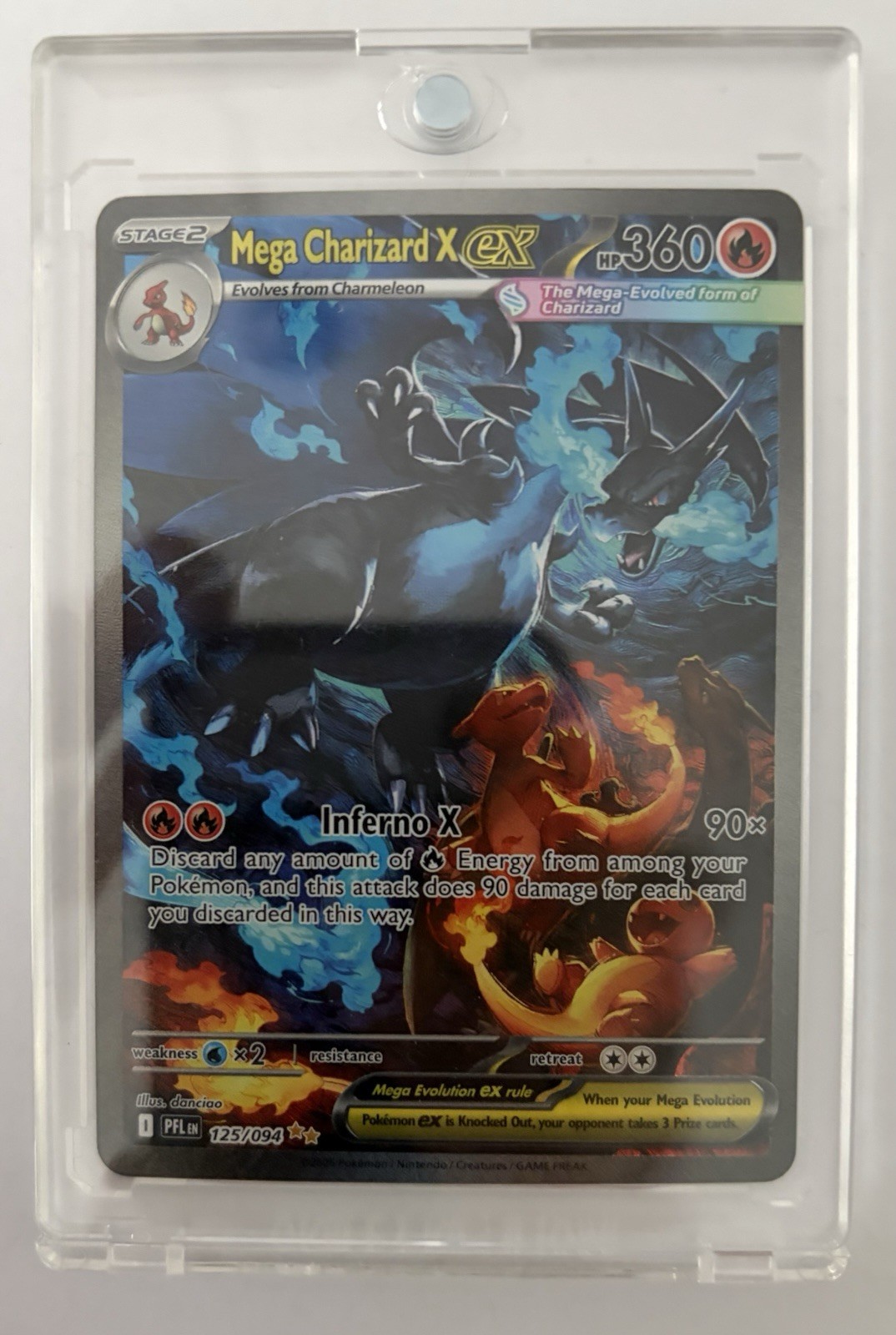 Mega Charizard X EX 125/094 – Ultra Rare – Mega Evolution Phantasmal Flames - NM