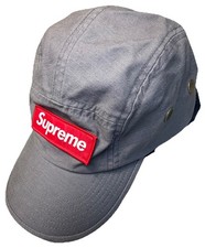 SUPREME Clothing Authentic Military Camp Cap Gray baseball cap with BOX LOGO 