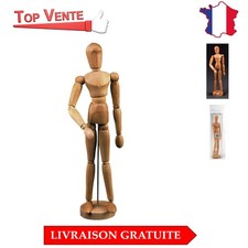 Mannequin Bois Marron 30 cm - Parfait pour Dessin et Découverte Anatomique