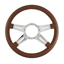 Lecarra Mark 9 Elegante 14 Caramel Leather Steering Wheel With Polished Spokes Lecarra Mark 9 Elegante 14 Caramel Leather Steering Wheel With Polished Spokes