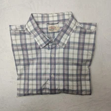 Faherty Brand Shirt Mens XL White Blue Plaid Long Sleeve Button Front Casual
