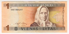 1994 Lithuania 1 Litas 1864201 Paper Money Banknotes