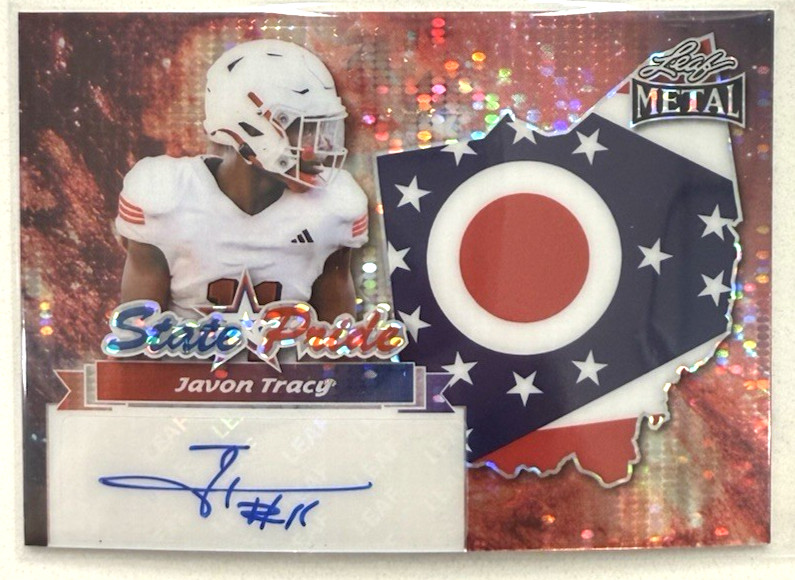 2025 Leaf Metal Football State Pride Galaxy Pulsar Auto 1/1 Javon Tracy #SP-JT2
