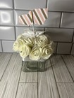 Rhinestone Ivory Foam Rose Bouquet Mothers Day Gift Forever Lasting Arrangement — photo 3