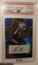 2021 SELECT  Rhamondre Stevenson ROOKIE Sig-Blue Prizm PSA 10  JSY MATCH #38/75