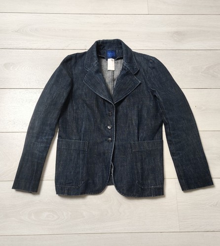 Kenzo Jeans Denim Blazer Jacket Women Size 42 Cotton Designer Japanese style