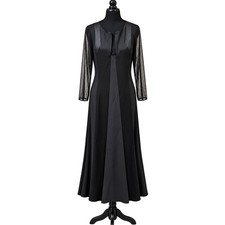 Marina Rinaldi Black Maxi Dress Sheer Sleeves Elegant Evening Gown Size 6 Event