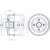 2X Bremstrommel Delphi BF472 FüR Tigra Opel Corsa X01 Twintop X04 Caravan S93