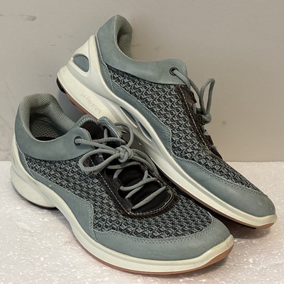 ECCO women's Biom Fjuel Titanium walking shoes size 40 9.5 US Aqua Gray Mesh