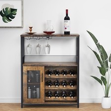 Wine Bar Cabinet Wine Liquor Storage Display Rack Kitchen Buffet Cabinet,NEW