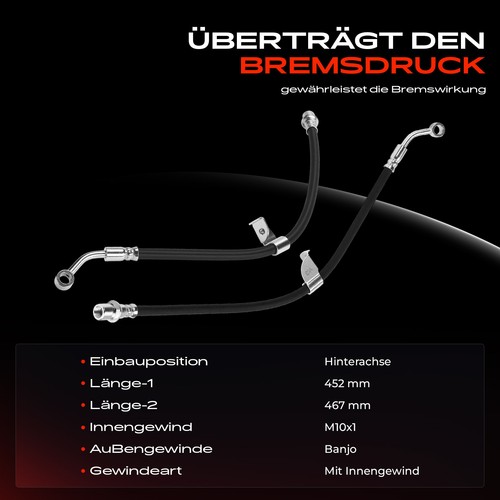 2x Bremsschlauch Bremsschläuche Hinterachse für Chevrolet Captiva Opel Antara - Bild 7 von 10