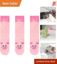 Cute Animal Furry Winter Socks Womens Non-Slip Cozy Fuzzy Crew Pack