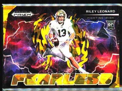 2025 Panini Prizm Draft Picks #F-RLD Riley Leonard Fearless Gold Ice