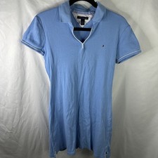 Tommy Hilfiger Women's Slim Fit Blue Short-Sleeve Collar Polo Dress M