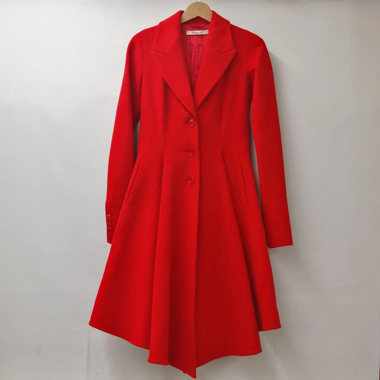 Givenchy — GIVENCHY wool long coat size 36 red