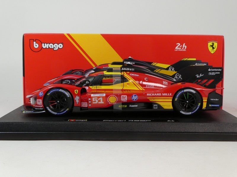 Burago Ferrari 499P #51 Pier Guidi Calado Giovinazzi Le Mans 2024 1/18 18-16305