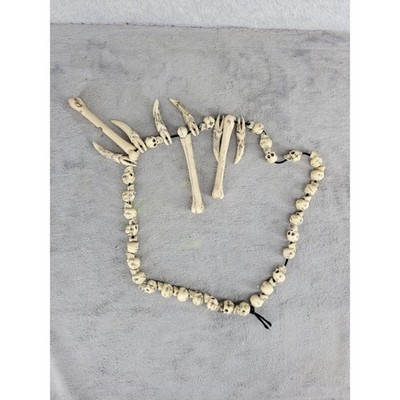 Caveman Bone Necklace Skull Claw Costume Accessory Tribal Voodoo Halloween Prop