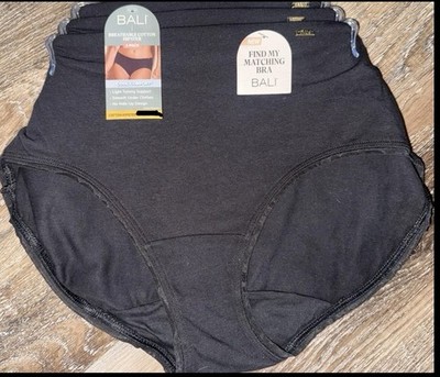 Bali ~ 3-Pair Womens Hipster Underwear Panties Cotton Blend Breathable ~ M/6