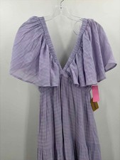 Pre-Owned Lalavon Purple Size Medium Maxi Short Sleeve Dress