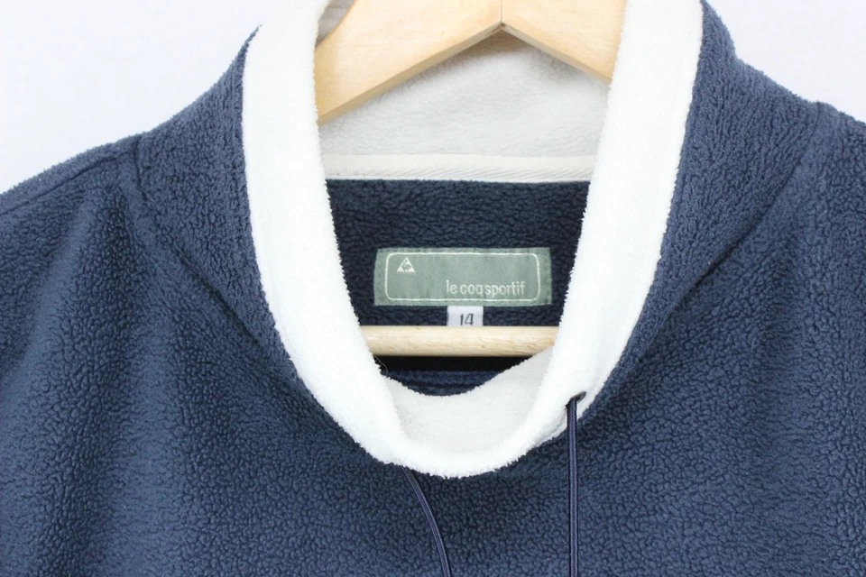 Sudadera polar vintage Le Coq Sportif para mujer talla 14 azul Y2K cuello alto Foto 4 de 4
