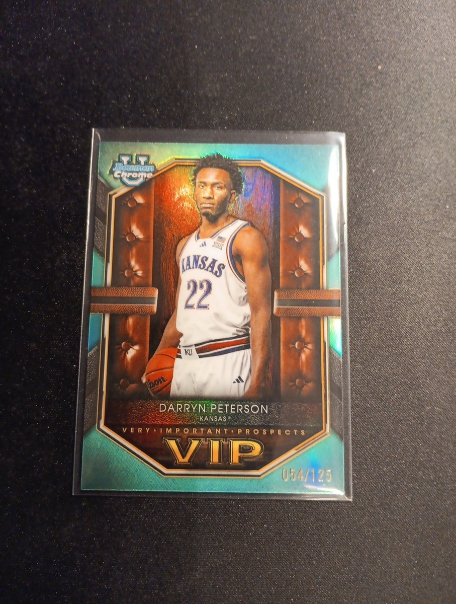 2025-26 Bowman Chrome VIP Aqua /125 #VIP-2 Darryn Peterson Kansas