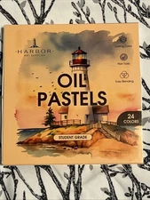 HARBOR ART SUPPLIES Oil Pastels Lasting Color Assorted Colors, Set of 24 Student