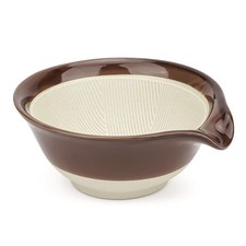 Linkidea Ceramic Shaving Bowl, Soap Lather Mug Cup for Men, Brown