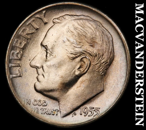 1955-D Roosevelt Dime- Silver Choice Gem Brilliant Uncirculated Luster #i3525
